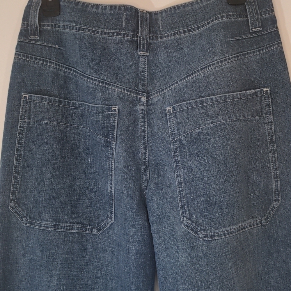 WE The Free Wide Leg High Waisted Open Side Blue Jeans 28 - Picture 8 of 10